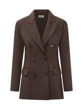 Parosh Brown Double-Breasted Blazer - COLLEZIONE TEAM EC | $store$