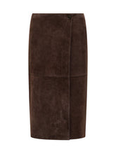 Brown suede midi skirt P.A.R.O.S.H. - COLLEZIONE TEAM EC | $store$
