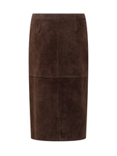 Brown suede midi skirt P.A.R.O.S.H. - COLLEZIONE TEAM EC | $store$