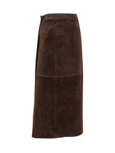 Brown suede midi skirt P.A.R.O.S.H. - COLLEZIONE TEAM EC | $store$