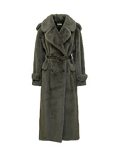 Parosh Grey Fur Coat with Belt - COLLEZIONE TEAM EC | $store$