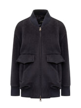 The Seafarer Blue Wool Bomber Jacket with Cargo Pockets - COLLEZIONE TEAM EC | $store$