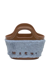 Marni Tote Bag in Blue Fur and Brown Leather - COLLEZIONE TEAM EC | $store$