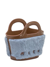 Marni Tote Bag in Blue Fur and Brown Leather - COLLEZIONE TEAM EC | $store$