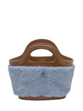 Marni Tote Bag in Blue Fur and Brown Leather - COLLEZIONE TEAM EC | $store$