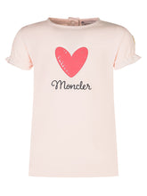 Moncler Kids T-Shirt Rosa con Cuore - Abbigliamento Bambini | $store$