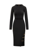 Elisabetta Franchi Abito Nero con Bottoni Oro - Abbigliamento Donna | $store$