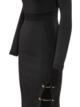 Elisabetta Franchi Abito Nero con Bottoni Oro - Abbigliamento Donna | $store$