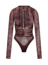 Elisabetta Franchi Body in tulle Bordeaux - Abbigliamento Donna | $store$