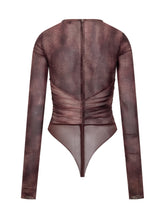 Elisabetta Franchi Body in tulle Bordeaux - Abbigliamento Donna | $store$