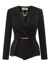 Giacca Elisabetta Franchi con Cintura e Catena Dorata - Abbigliamento Donna | $store$