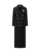 Elisabetta Franchi Long Double-Breasted Coat with Gold Buttons - COLLEZIONE TEAM EC | $store$