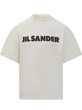 T-shirt Bianca Jil Sander con Logo Nero - Abbigliamento Uomo | $store$