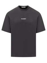 T-shirt Nera con Logo Bianco Jil Sander - Abbigliamento Uomo | $store$