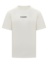 T-shirt Bianca con Logo Minimal Jil Sander - Abbigliamento Uomo | $store$