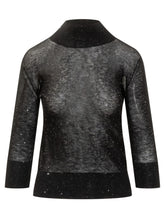 Genny Black Sparkling Long-Sleeve Sweater - COLLEZIONE TEAM EC | $store$