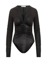 Black Genny bodysuit with ruching - COLLEZIONE TEAM EC | $store$