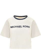 Michael Kors T-Shirt Bianca con Logo Ricamato - Abbigliamento Donna | $store$