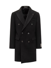 Cappotto Doppiopetto Nero in Lana Corneliani - Abbigliamento Uomo | $store$