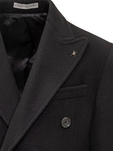 Cappotto Doppiopetto Nero in Lana Corneliani - Abbigliamento Uomo | $store$