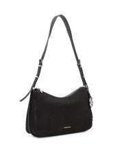 Michael Kors Borsa Hobo Media in Suede Nero - Borse A Spalla Donna | $store$