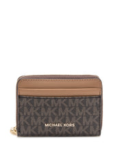 Michael Kors Brown Monogram Canvas Zip Wallet - COLLEZIONE TEAM EC | $store$