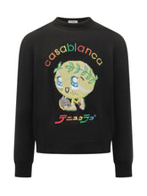 Casablanca Black Sweater with Multicolor Cartoon Embroidery - Casablanca | $store$