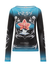 Top Casablanca a Maniche Lunghe con Stampa Floreale - Abbigliamento Donna | $store$