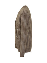 Drole de Monsieur Brown Striped Cardigan with Logo - COLLEZIONE TEAM EC | $store$