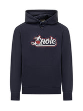 Drole de Monsieur Blue Hoodie with Embroidered Logo - COLLEZIONE TEAM EC | $store$