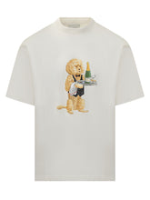 Drole de Monsieur White T-shirt with Dog Waiter Print - COLLEZIONE TEAM EC | $store$
