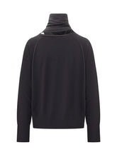 Zanone Black Sweater with Integrated Scarf - COLLEZIONE TEAM EC | $store$