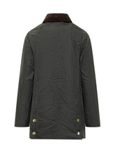 Barbour Giacca Cerata Nera con Colletto in Velluto Marrone - Abbigliamento Donna | $store$