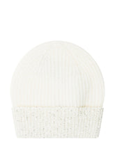 Exterior Beanie in Lana Bianco con Paillettes - Accessori Donna | $store$