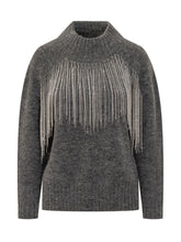 Maglione Alpha Studio Grigio con Frange Gioiello - Abbigliamento Donna | $store$