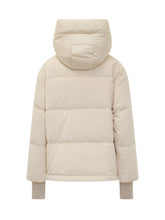 Duno Beige Corduroy Puffer Jacket - COLLEZIONE TEAM EC | $store$