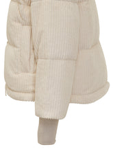 Duno Beige Corduroy Puffer Jacket - COLLEZIONE TEAM EC | $store$