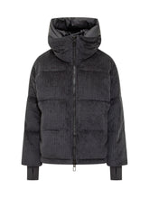 Duno Black Corduroy Puffer Jacket - COLLEZIONE TEAM EC | $store$