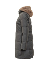 Duno Grey Down Coat with Fur Hood - COLLEZIONE TEAM EC | $store$