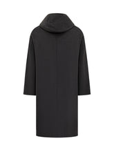 Amaranto Black Wool Hooded Coat - Amaranto | $store$