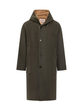Amaranto Green Wool Hooded Coat - Amaranto | $store$