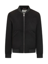 Amaranto Bomber in Lana Nera con Zip - Abbigliamento Uomo | $store$