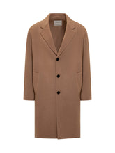 Amaranto Camel Wool Single-Breasted Coat - Amaranto | $store$