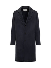 Amaranto Cappotto Blu in Lana con Bottoni - Abbigliamento Uomo | $store$