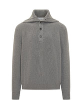 Amaranto Grey Wool Polo Sweater - Amaranto | $store$