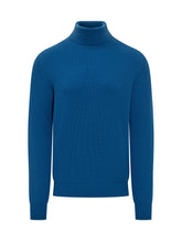 Amaranto Blue Ribbed Wool Turtleneck - Amaranto | $store$