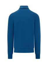 Amaranto Blue Ribbed Wool Turtleneck - Amaranto | $store$
