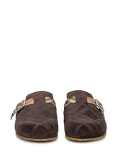 Burberry Sabot in Suede con Fibbia Check - Burberry | $store$