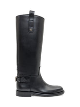 Burberry Black Leather Tall Boots with Buckle - Burberry | $store$
