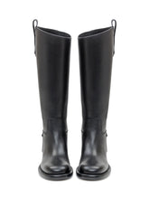 Burberry Black Leather Tall Boots with Buckle - Burberry | $store$